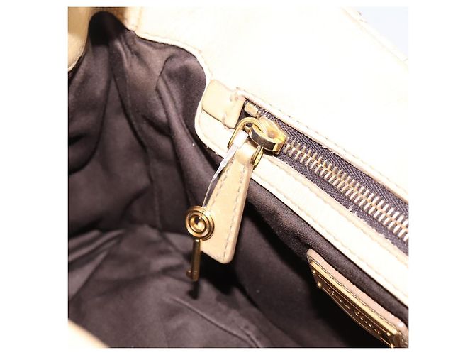 Borsa a mano Miu Miu in pelle 2way Beige Tono Oro Auth 167578A - vista 26