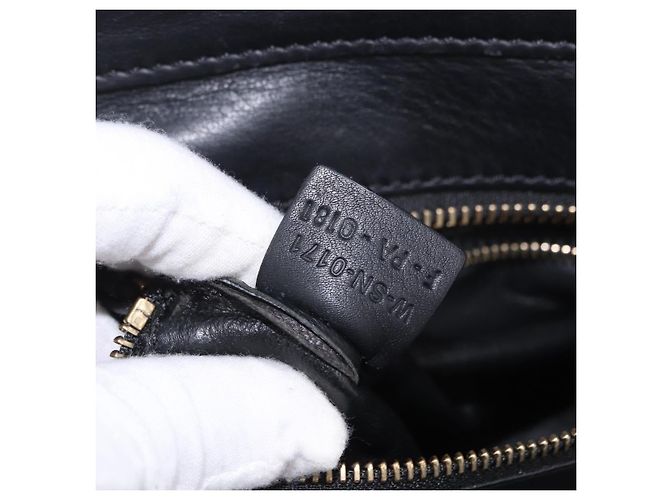 Céline CELINE Luggage Mini Shopper Hand Bag Leather Black Gold Auth 199051A Nero D'oro - vista 12