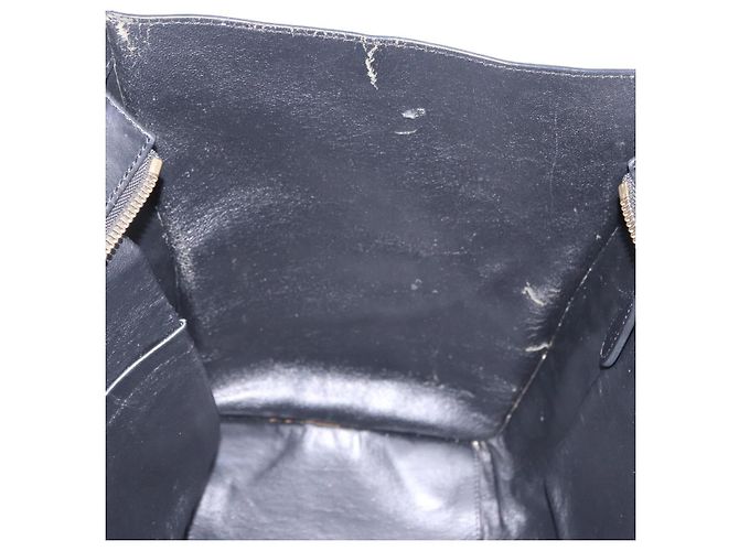 Céline CELINE Luggage Mini Shopper Hand Bag Leather Black Gold Auth 199051A Nero D'oro - vista 19