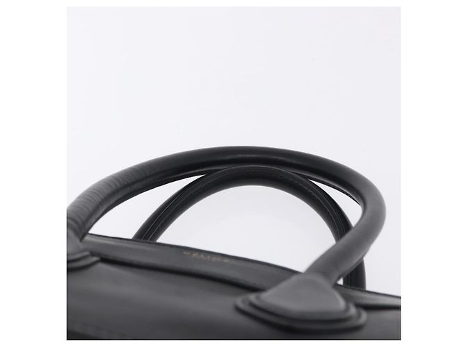 Céline CELINE Luggage Mini Shopper Hand Bag Leather Black Gold Auth 199051A Nero D'oro - vista 8