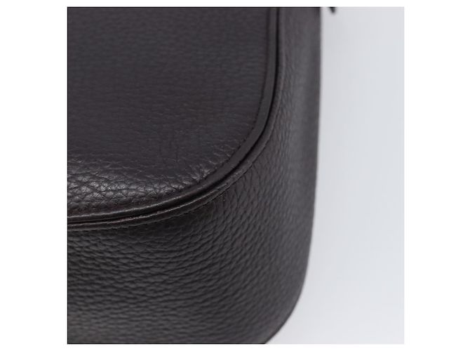 Borsa Tote SAINT LAURENT in pelle marrone scuro argento Auth hk4053 - vista 15