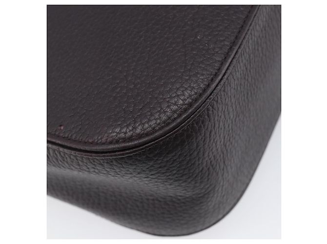 Borsa Tote SAINT LAURENT in pelle marrone scuro argento Auth hk4053 - vista 16