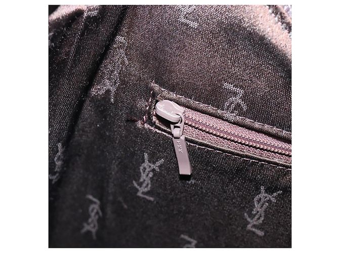 Borsa Tote SAINT LAURENT in pelle marrone scuro argento Auth hk4053 - vista 21