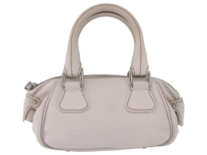 Borsa a mano CHANEL in pelle bianca e argento CC Auth 200073V Bianco - vista 13