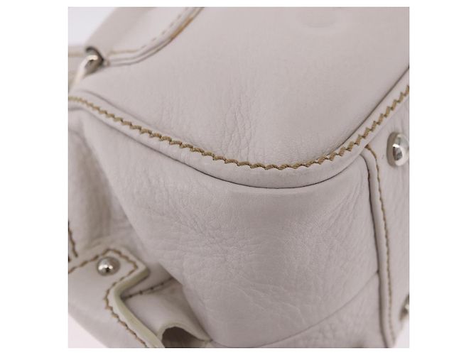 Borsa a mano CHANEL in pelle bianca e argento CC Auth 200073V Bianco - vista 14