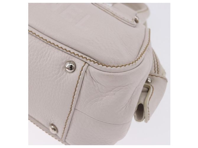 Borsa a mano CHANEL in pelle bianca e argento CC Auth 200073V Bianco - vista 15