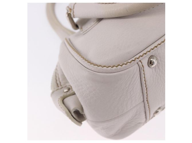 Borsa a mano CHANEL in pelle bianca e argento CC Auth 200073V Bianco - vista 16