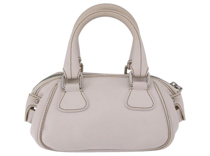 Borsa a mano CHANEL in pelle bianca e argento CC Auth 200073V Bianco - vista 2