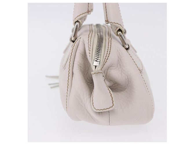 Borsa a mano CHANEL in pelle bianca e argento CC Auth 200073V Bianco - vista 3