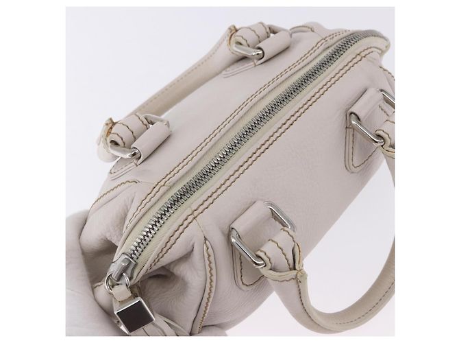 Borsa a mano CHANEL in pelle bianca e argento CC Auth 200073V Bianco - vista 6