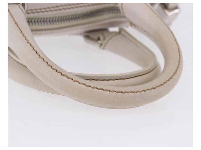 Borsa a mano CHANEL in pelle bianca e argento CC Auth 200073V Bianco - vista 7