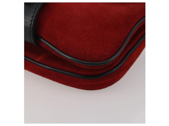 Borsa a tracolla Miu Miu in pelle scamosciata Rosso Nero Auth 196252A - vista 14