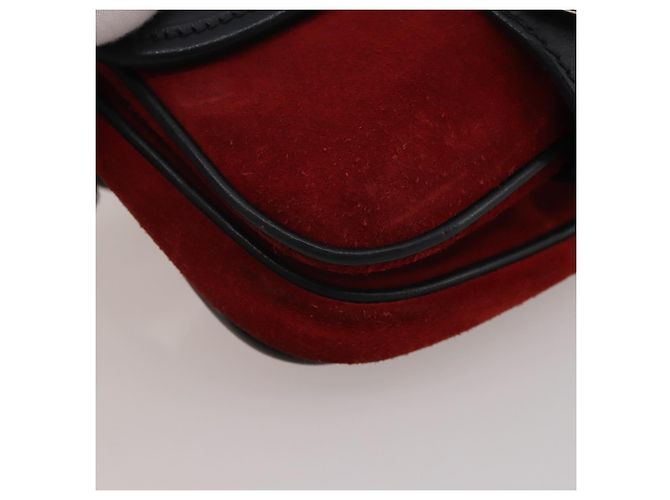 Borsa a tracolla Miu Miu in pelle scamosciata Rosso Nero Auth 196252A - vista 15
