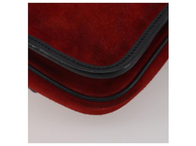 Borsa a tracolla Miu Miu in pelle scamosciata Rosso Nero Auth 196252A - vista 16