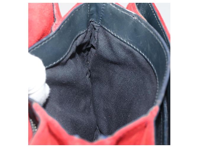 Borsa a tracolla Miu Miu in pelle scamosciata Rosso Nero Auth 196252A - vista 19