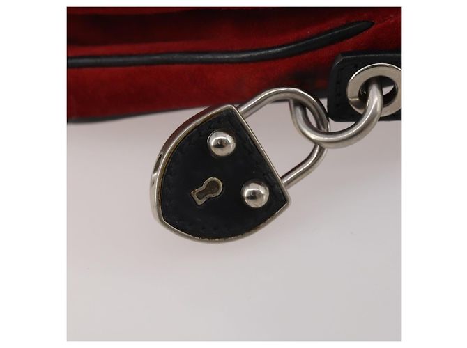 Borsa a tracolla Miu Miu in pelle scamosciata Rosso Nero Auth 196252A - vista 4