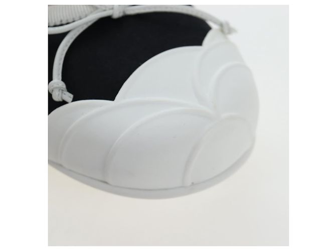 Chaussures de ballet Miu Miu Canvas 36.5 Black White Auth 199940M Noir Blanc - vue 7