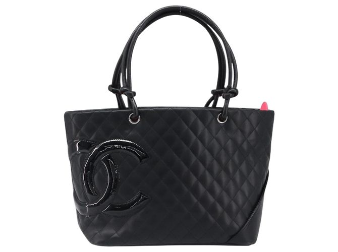 Bolso Tote CHANEL Cambon Line Matelasse Cuero Negro Plata CC Auth 201902V - vista 13