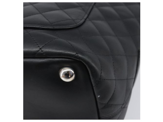 Bolso Tote CHANEL Cambon Line Matelasse Cuero Negro Plata CC Auth 201902V - vista 15