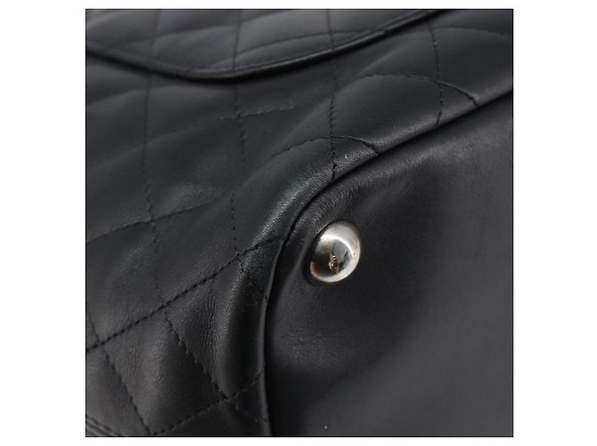 Bolso Tote CHANEL Cambon Line Matelasse Cuero Negro Plata CC Auth 201902V - vista 16