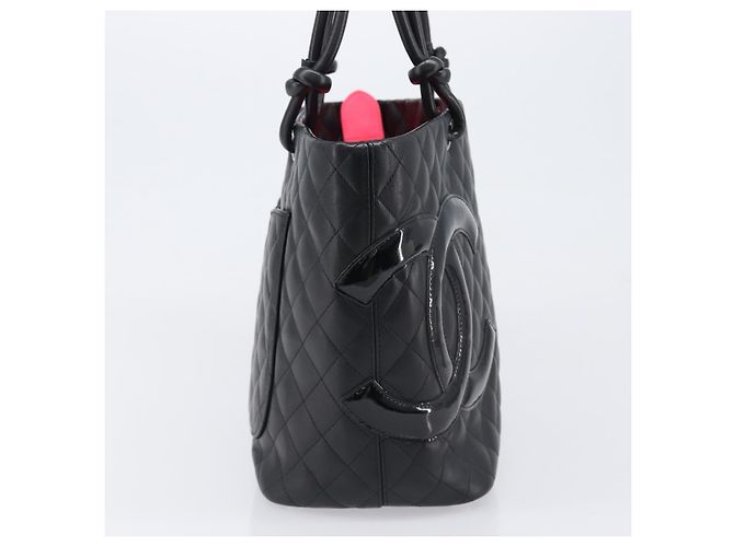 Bolso Tote CHANEL Cambon Line Matelasse Cuero Negro Plata CC Auth 201902V - vista 4