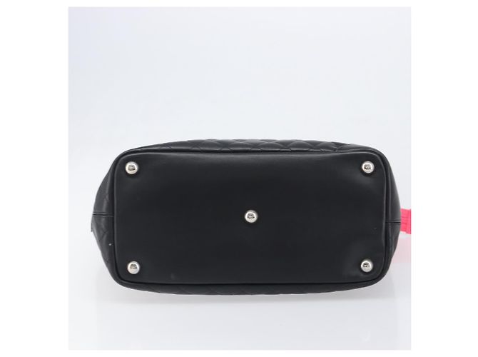 Bolso Tote CHANEL Cambon Line Matelasse Cuero Negro Plata CC Auth 201902V - vista 5