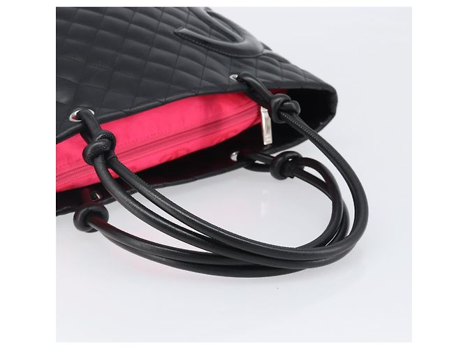 Bolso Tote CHANEL Cambon Line Matelasse Cuero Negro Plata CC Auth 201902V - vista 7