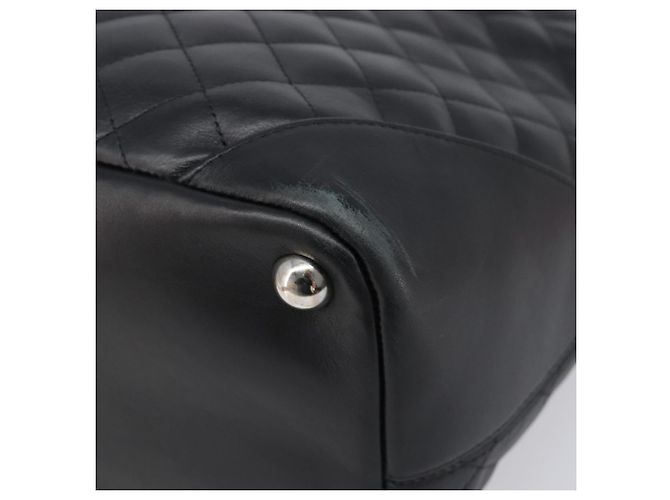 Bolso Tote CHANEL Cambon Line Matelasse Cuero Negro Plata CC Auth 201902V - vista 9