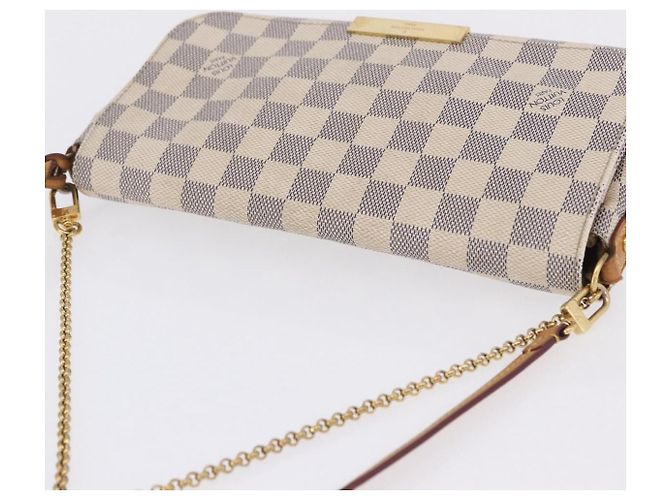 LOUIS VUITTON Sac à épaule Damier Azur Favorit MM 2way N41275 LV Auth 200133 - vue 7