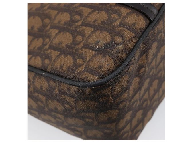 Borsa a catena Christian Dior Trotter Canvas PVC Romantic Brown Silver Auth 201909V Marrone Argento - vista 13