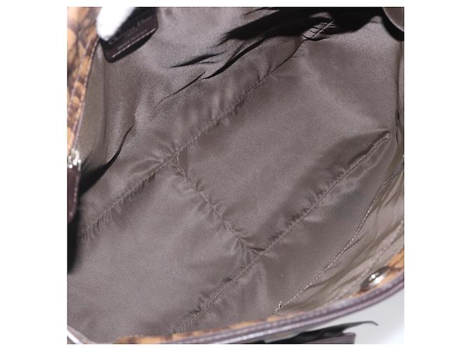 Borsa a catena Christian Dior Trotter Canvas PVC Romantic Brown Silver Auth 201909V Marrone Argento - vista 17