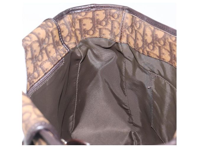 Borsa a catena Christian Dior Trotter Canvas PVC Romantic Brown Silver Auth 201909V Marrone Argento - vista 18