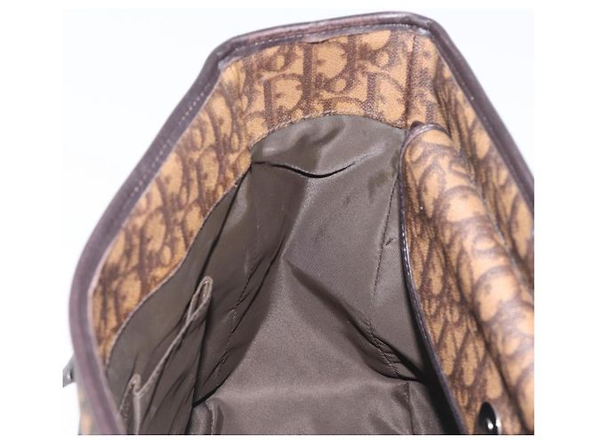 Borsa a catena Christian Dior Trotter Canvas PVC Romantic Brown Silver Auth 201909V Marrone Argento - vista 19