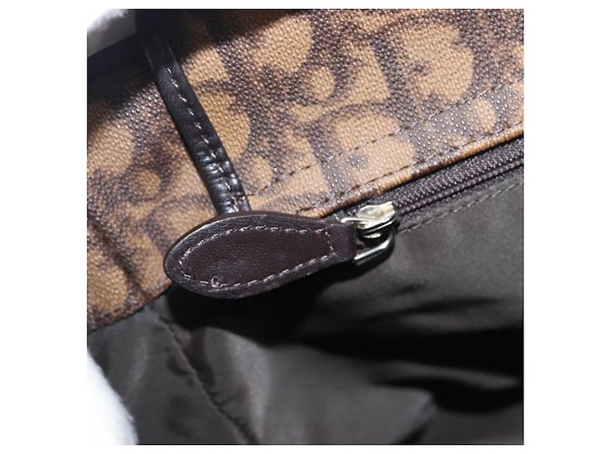 Borsa a catena Christian Dior Trotter Canvas PVC Romantic Brown Silver Auth 201909V Marrone Argento - vista 20