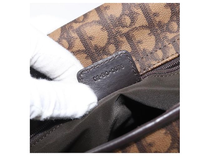 Borsa a catena Christian Dior Trotter Canvas PVC Romantic Brown Silver Auth 201909V Marrone Argento - vista 22
