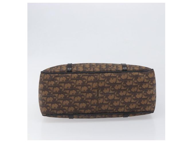 Borsa a catena Christian Dior Trotter Canvas PVC Romantic Brown Silver Auth 201909V Marrone Argento - vista 9