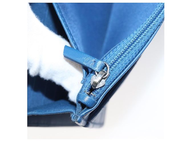 CHANEL Matelasse Trendy CC Chain Wallet Lamb Skin Blue Silver CC Auth 199460SAM Argento - vista 25