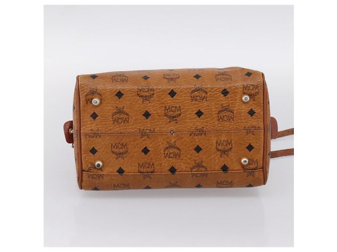 Borsa a mano MCM Vicetos PVC Pelle 2way Marrone Tono Oro Auth 200849 - vista 11