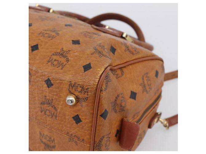 Borsa a mano MCM Vicetos PVC Pelle 2way Marrone Tono Oro Auth 200849 - vista 12