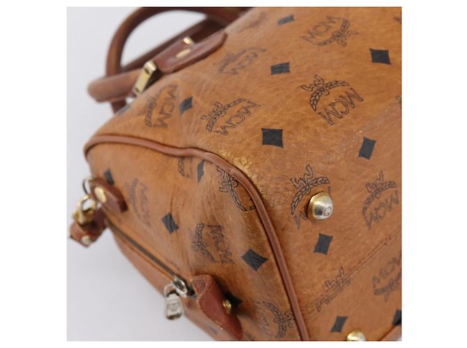Borsa a mano MCM Vicetos PVC Pelle 2way Marrone Tono Oro Auth 200849 - vista 13