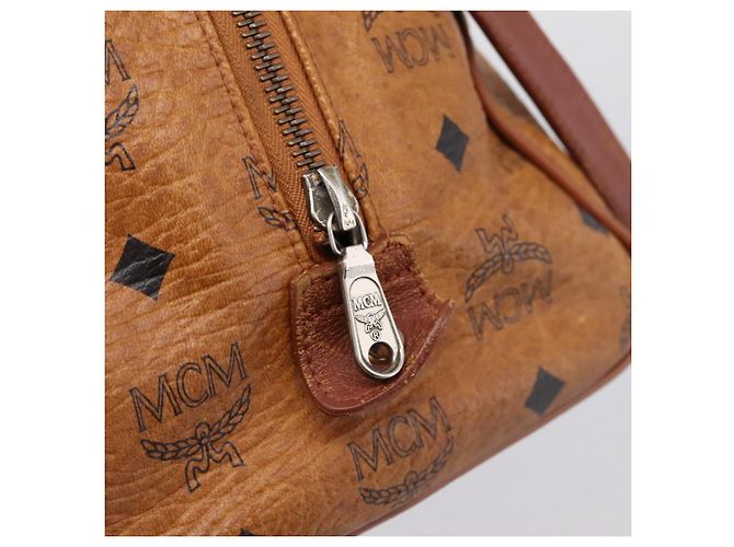 Borsa a mano MCM Vicetos PVC Pelle 2way Marrone Tono Oro Auth 200849 - vista 16