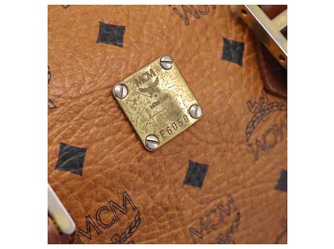 Borsa a mano MCM Vicetos PVC Pelle 2way Marrone Tono Oro Auth 200849 - vista 17