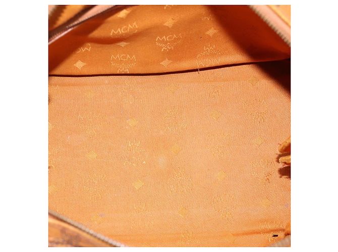 Borsa a mano MCM Vicetos PVC Pelle 2way Marrone Tono Oro Auth 200849 - vista 18