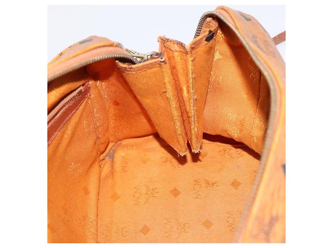 Borsa a mano MCM Vicetos PVC Pelle 2way Marrone Tono Oro Auth 200849 - vista 19