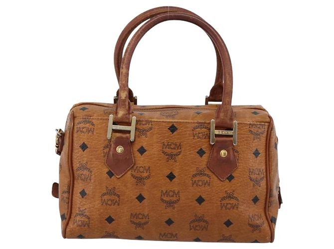 Borsa a mano MCM Vicetos PVC Pelle 2way Marrone Tono Oro Auth 200849 - vista 3