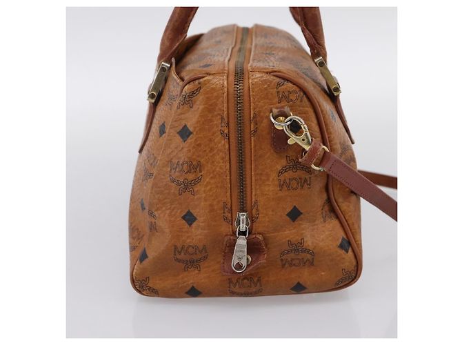Borsa a mano MCM Vicetos PVC Pelle 2way Marrone Tono Oro Auth 200849 - vista 4