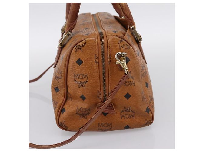 Borsa a mano MCM Vicetos PVC Pelle 2way Marrone Tono Oro Auth 200849 - vista 5