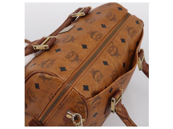 Borsa a mano MCM Vicetos PVC Pelle 2way Marrone Tono Oro Auth 200849 - vista 6