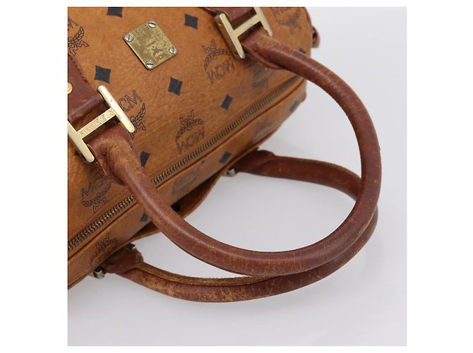 Borsa a mano MCM Vicetos PVC Pelle 2way Marrone Tono Oro Auth 200849 - vista 7