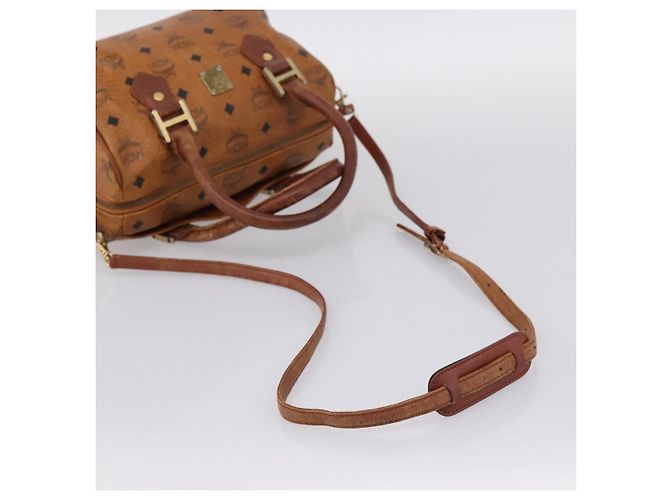 Borsa a mano MCM Vicetos PVC Pelle 2way Marrone Tono Oro Auth 200849 - vista 9